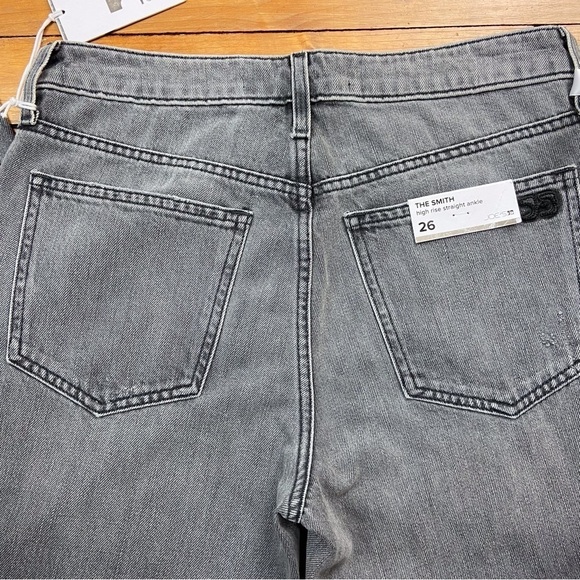 NWT Joe’s The Smith high risestraight ankle jeans grey faded black button fly 26 - Picture 7 of 16